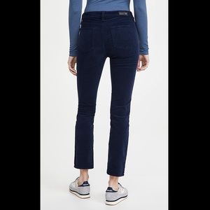 AG Adriano Goldschmied Mari High-Rise Straight 27 Navy Corduroys